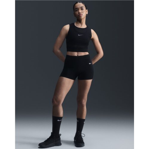 Nike Pro Womens Mid-Rise 3 Mesh-Paneled Shorts