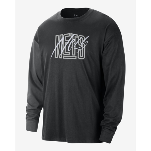 Brooklyn Nets Courtside Mens Nike NBA Long-Sleeve Max90 T-Shirt