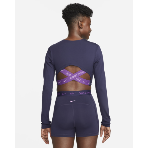 Nike Pro Dri-FIT Womens Cropped Long-Sleeve Top