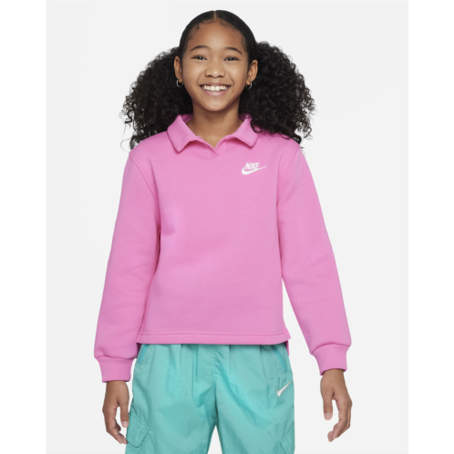Nike Sportswear Club Fleece Big Kids (Girls) Polo Top