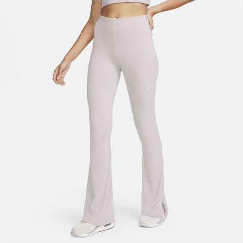 Nike Sportswear Chill Knit Womens Tight Mini-Rib Flared Leggings