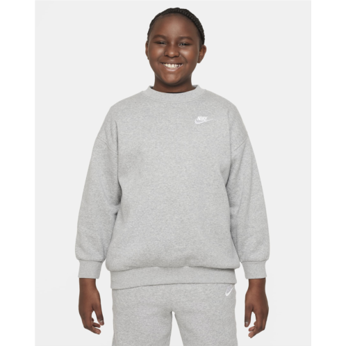 Nike Sportswear Club Fleece Big Kids (Girls) Oversized Sweatshirt (Extended Size)