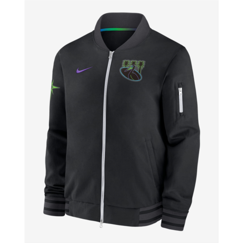 Tampa Bay Rays Authentic Collection City Connect Game Time Mens Nike MLB Full-Zip Bomber Jacket