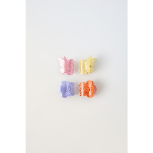 Zara FOUR-PACK OF FLOWER AND BUTTERFLY HAIR CLIPS