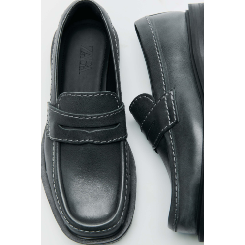 Zara LEATHER LOAFERS