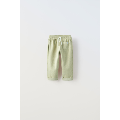 Zara LABEL DETAIL TEXTURED PANTS