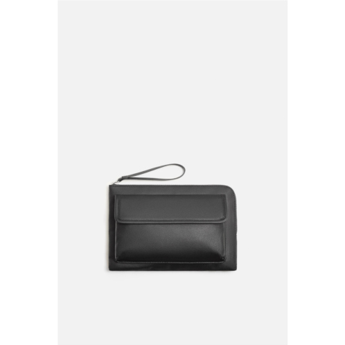 Zara TEXTURED POCKET CLUTCH