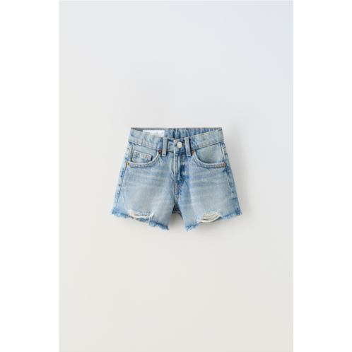 Zara FRAYED DENIM SHORTS