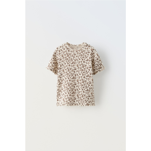 Zara ANIMAL PRINT DROP STITCH T-SHIRT