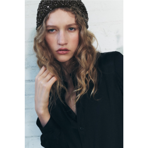 Zara BEADED SEQUIN CAP HEADBAND