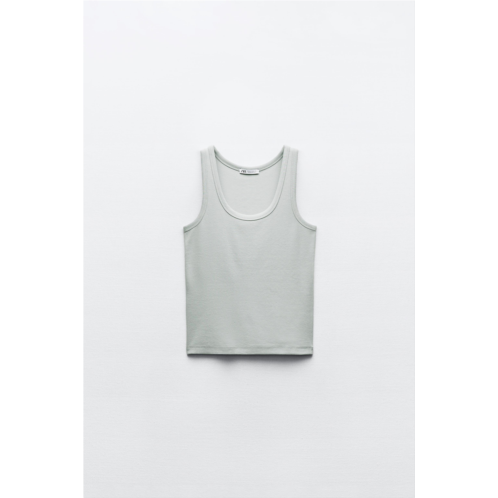 Zara COTTON MODAL TANK TOP