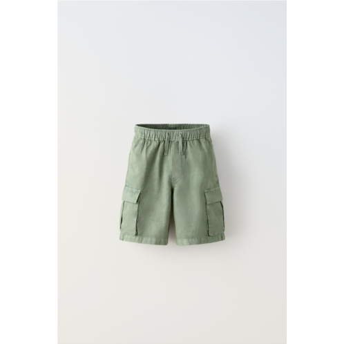 Zara FLOWY CARGO SHORTS