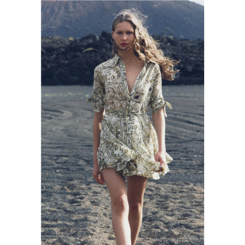 Zara PRINTED SHORT DRESS ZW COLLECTION