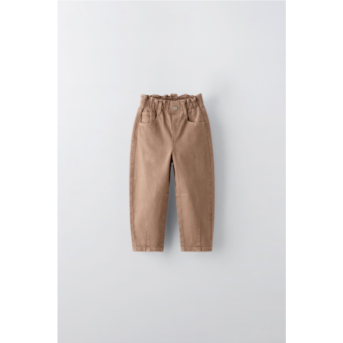 Zara PAPERBAG TWILL PANTS