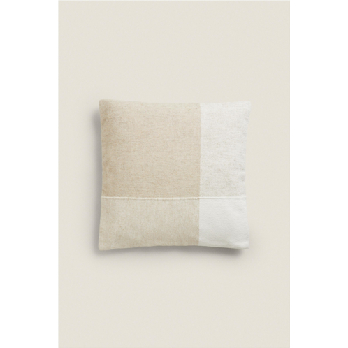 Zara EMBROIDERED LINE THROW PILLOW COVER