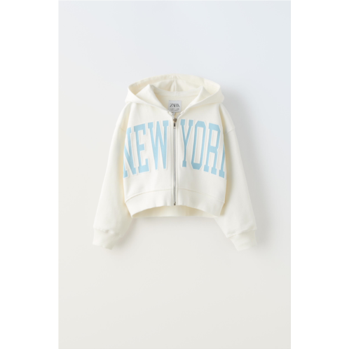 Zara “NEW YORK” HOODED SWEATSHIRT