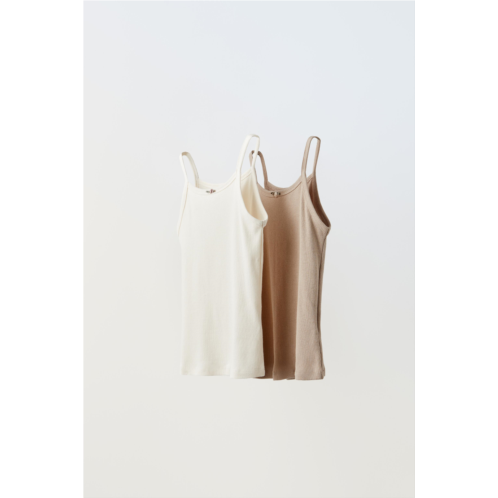 Zara 1-14 YEARS/ TWO-PACK OF RIBBED TANK TOPS