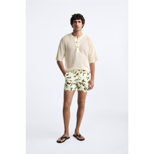 Zara ABSTRACT PRINT SWIMMING TRUNKS