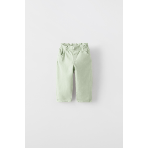 Zara PAPERBAG TWILL PANTS