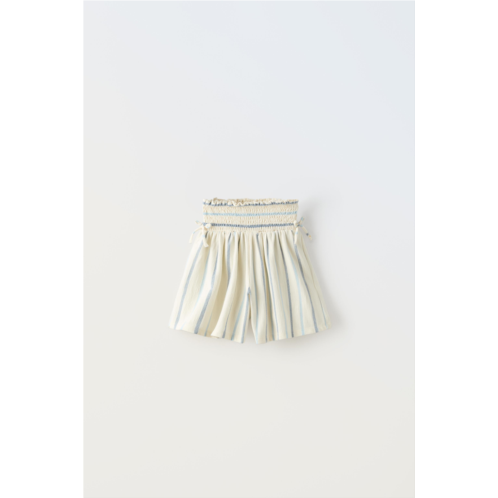 Zara STRIPED ELASTICIZED SHORTS