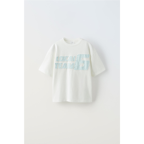 Zara TEXT PRINT PATCH T-SHIRT