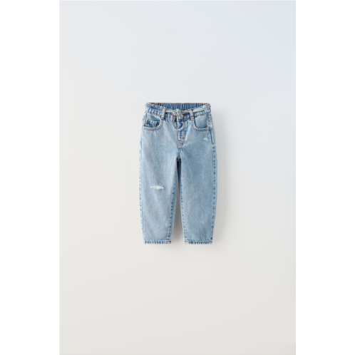 Zara BELTED TAPERED BALLOON JEANS