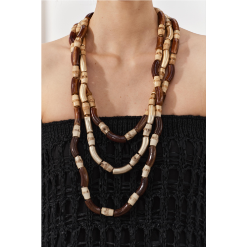 Zara THREE PACK OF WOOD NECKLACES