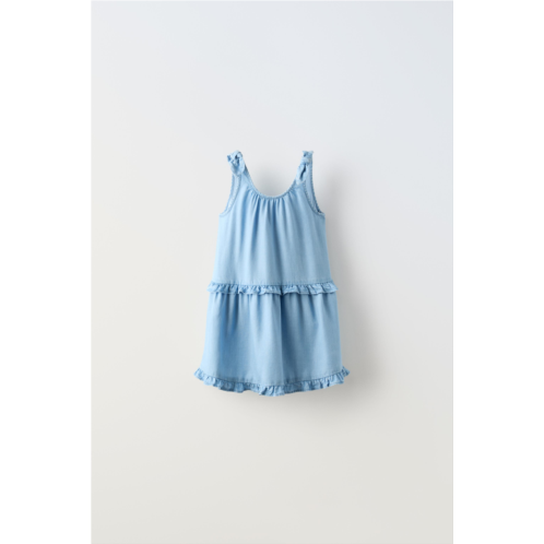 Zara FLOWY DENIM DRESS