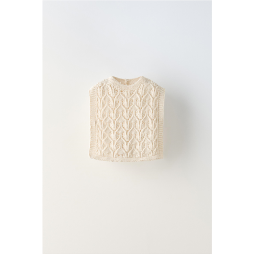 Zara OPENWORK KNIT VEST