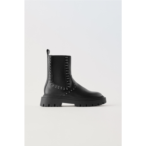 Zara STUDDED ANKLE BOOTS