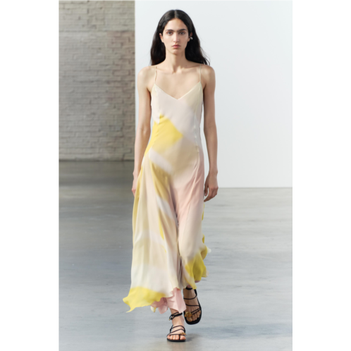 Zara LINGERIE STYLE PRINT DRESS