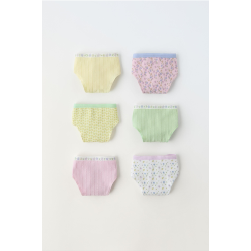 Zara 6-14 YEARS/ SIX-PACK OF STRUCTURED FLORAL UNDERWEAR