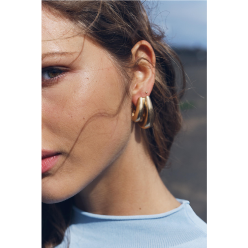 Zara DOUBLE HALF HOOP EARRINGS