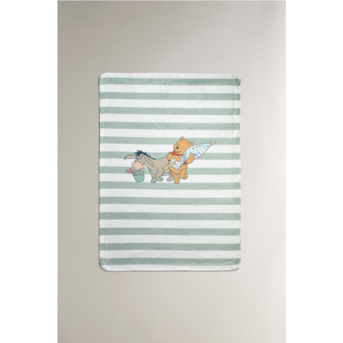 Zara CHILDRENS WINNIE THE POOH STRIPED FLEECE BLANKET