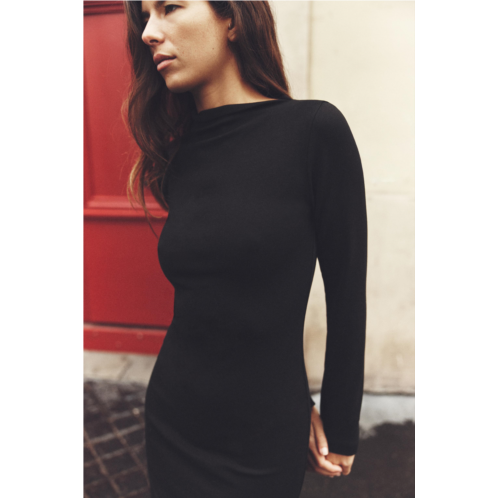 Zara TAILORED ASYMMETRIC NECKLINE DRESS