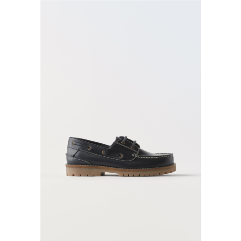 Zara LEATHER BOAT SHOES