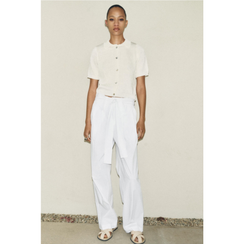 Zara ZW COLLECTION BELTED WIDE LEG PANTS