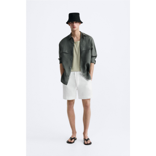 Zara 100% LINEN SHORTS