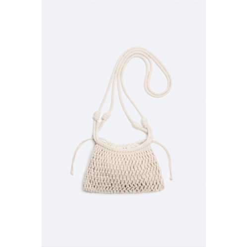 Zara MACRAME MINI CROSSBODY BAG