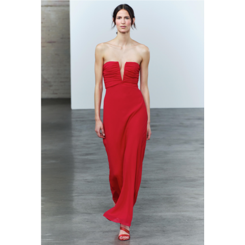 Zara RUCHED STRAPLESS DRESS