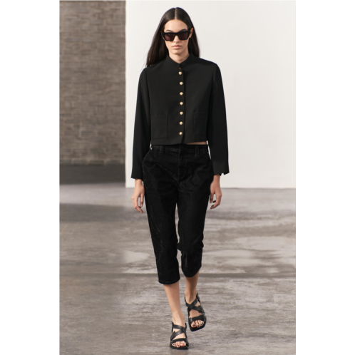 Zara BUTTONED CROPPED JACKET ZW COLLECTION