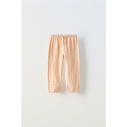 Zara TEXTURED STRIPED PANTS