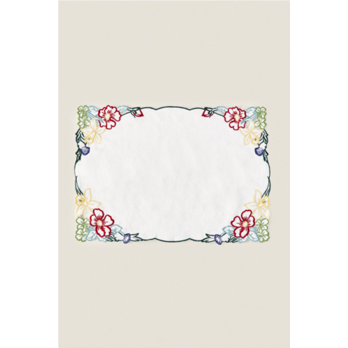 Zara EMBROIDERED COTTON LINEN PLACEMAT