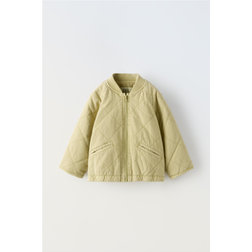Zara QUILTED GARMENT DYED BOMBER