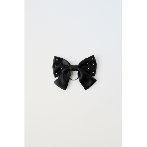 Zara PEARL SATIN EFFECT BOW HAIR TIE