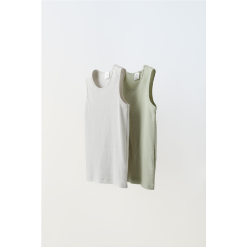 Zara 2-14 YEARS/ TWO-PACK OF RIBBED TANK TOPS