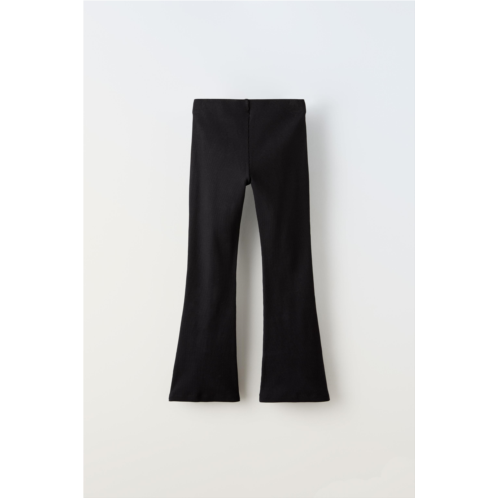 Zara PLUSH FLARED RIBBED LEGGINGS