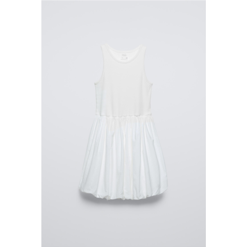 Zara RIBBED BALLOON DRESS