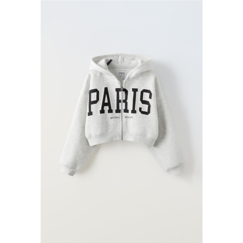 Zara “PARIS” ZIP SWEATSHIRT