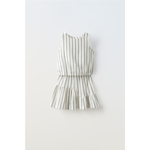 Zara STRUCTURED STRIPED TOP AND SKIRT MATCHING SET